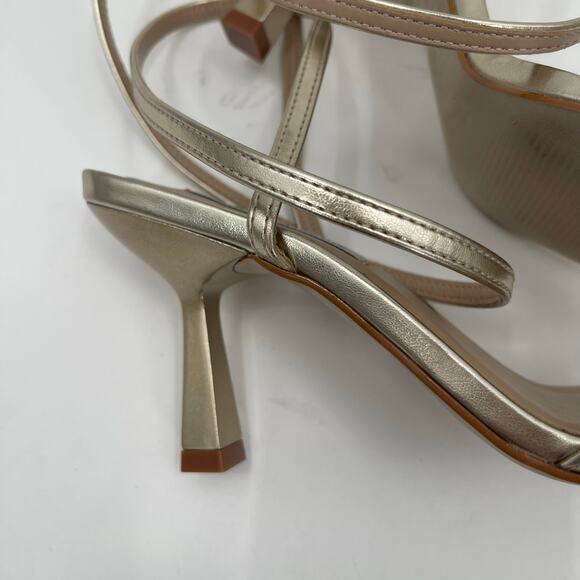 Steve Madden Kyrah Shoes SZ 6.5 Gold Platform Heels Ankle Straps Wedding Formal - Picture 5 of 16